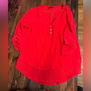 Express long sleeve red blouse